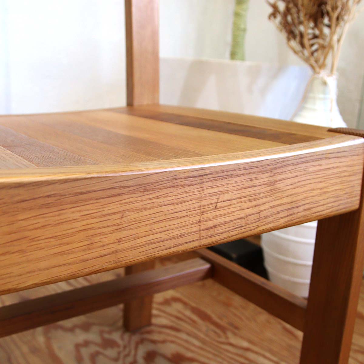 ダイニングチェア ナラ無垢材 古家具 【2】 中古