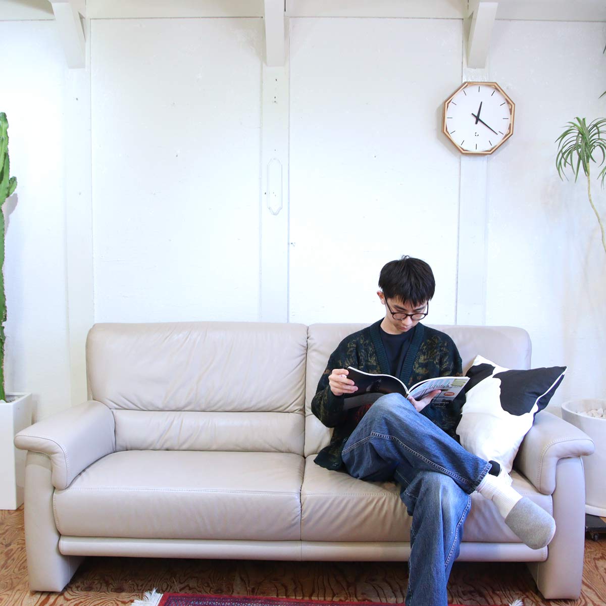 ヒモラ / himolla ベルク 3人掛け ソファ サンドベージュ IDC大塚家具 