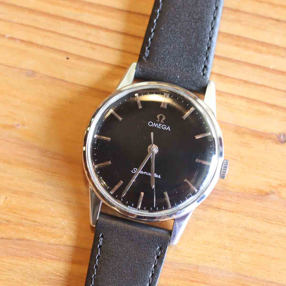 オメガ / OMEGA 腕時計 【38】 シーマスター ブラックダイヤル ヴィンテージ
