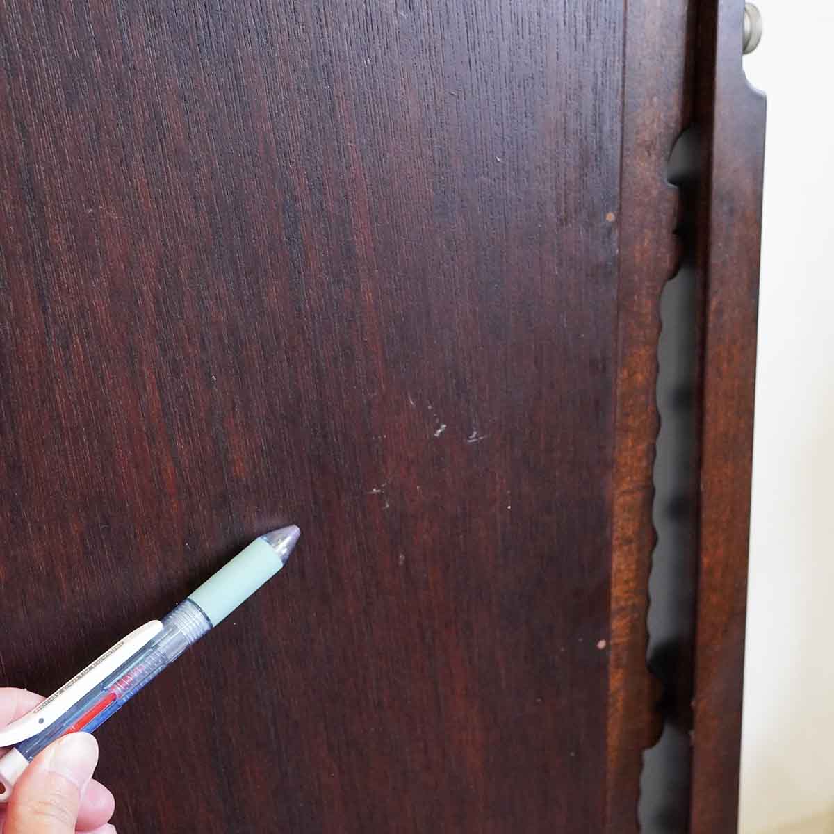 姿見 軽井沢彫り スタンドミラー 中古