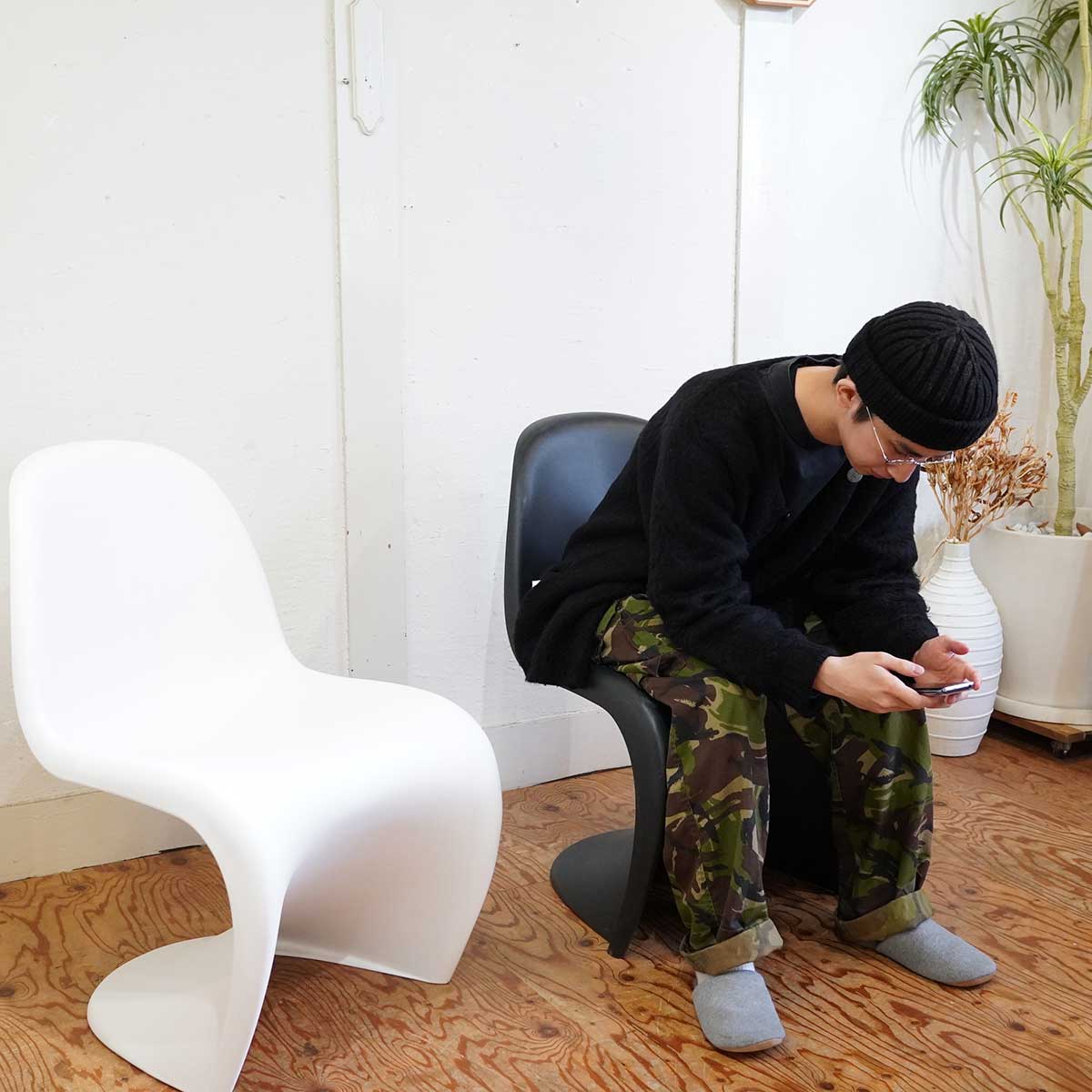 ヴィトラ / Vitra Panton Chair パントンチェア ブラック 中古