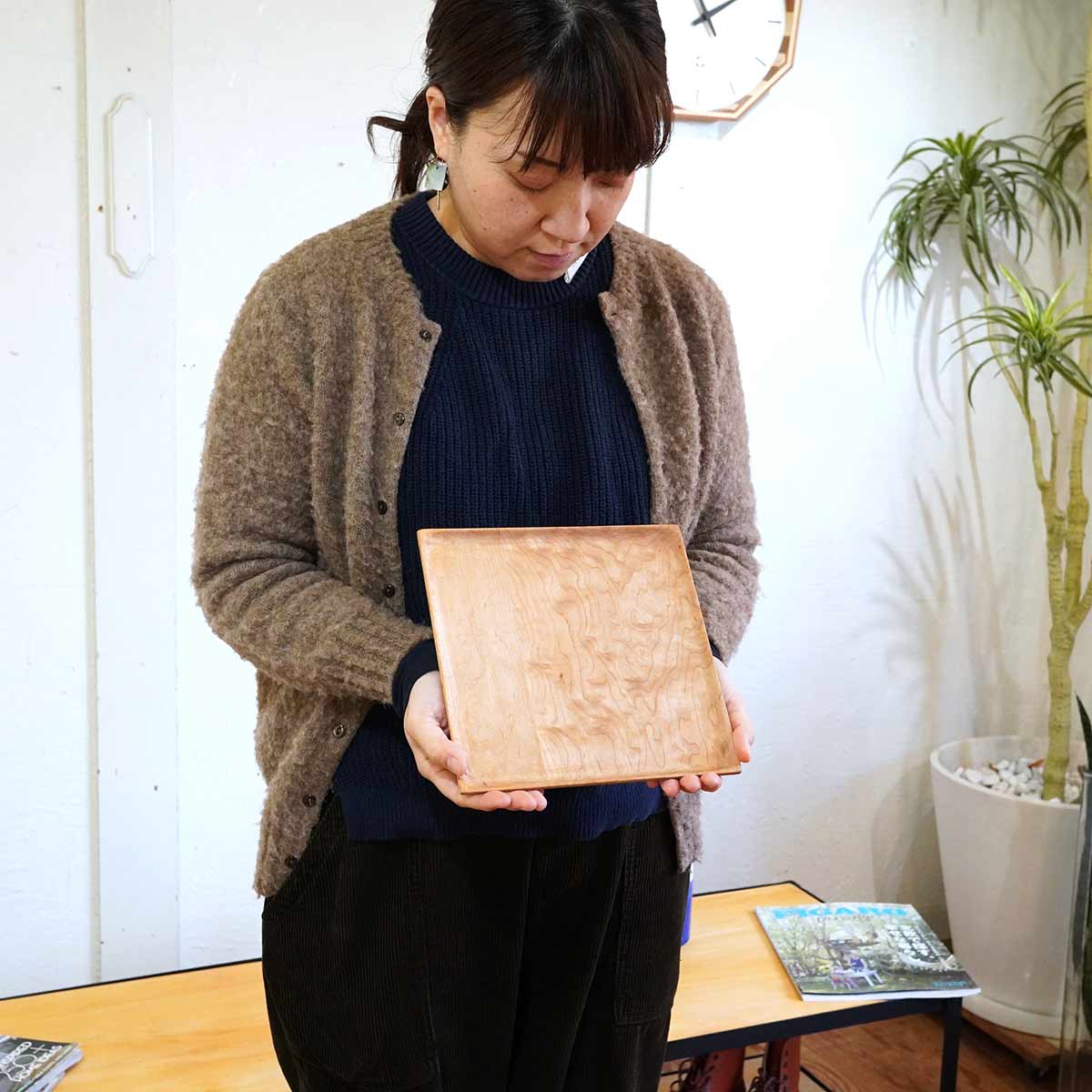 リバイブモブラープロジェクト 角皿 メープル 木の食器 トレイ 地球にやさしい器