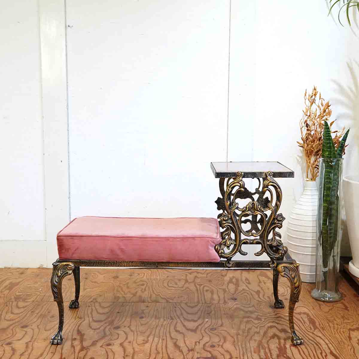 クラシカル テレフォンチェア 大理石 真鍮 中古