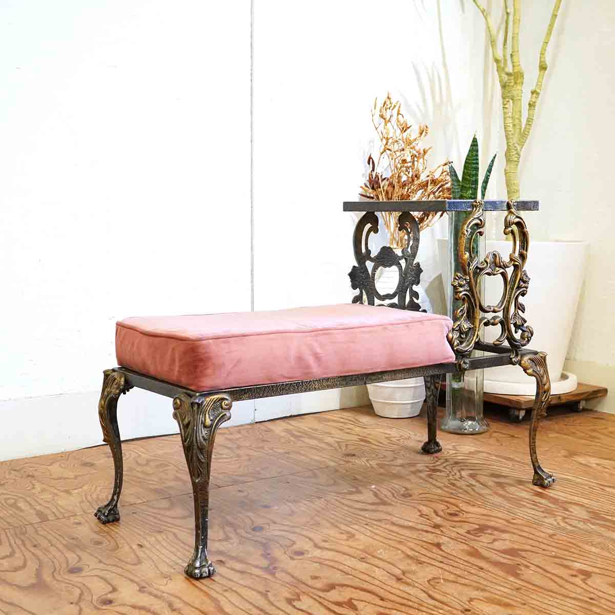 クラシカル テレフォンチェア 大理石 真鍮 中古