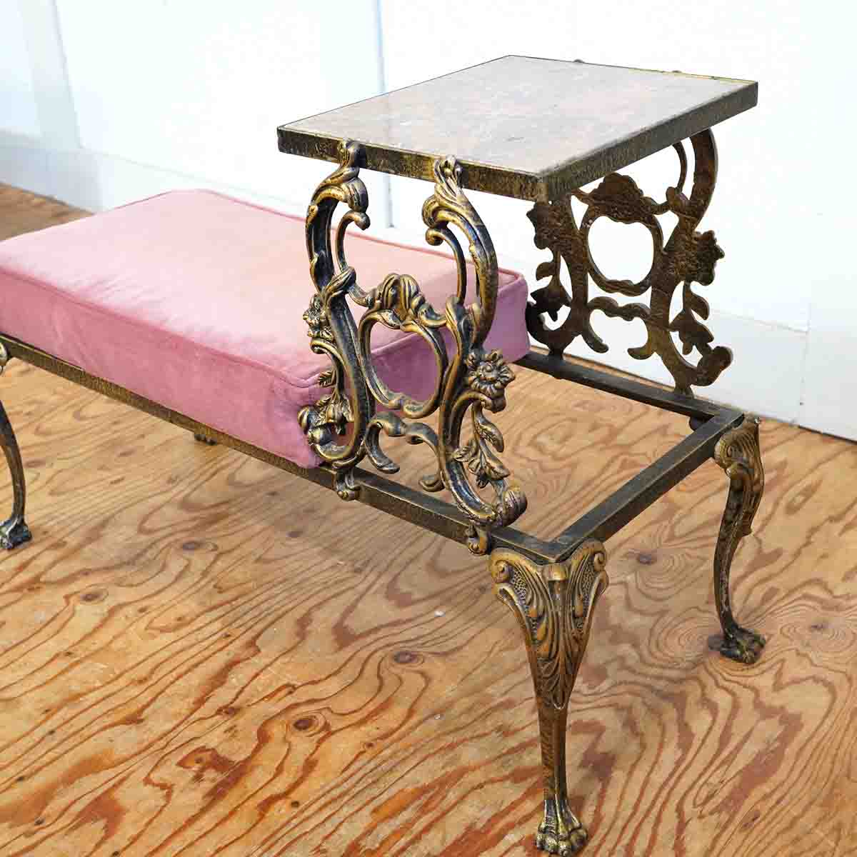 クラシカル テレフォンチェア 大理石 真鍮 中古