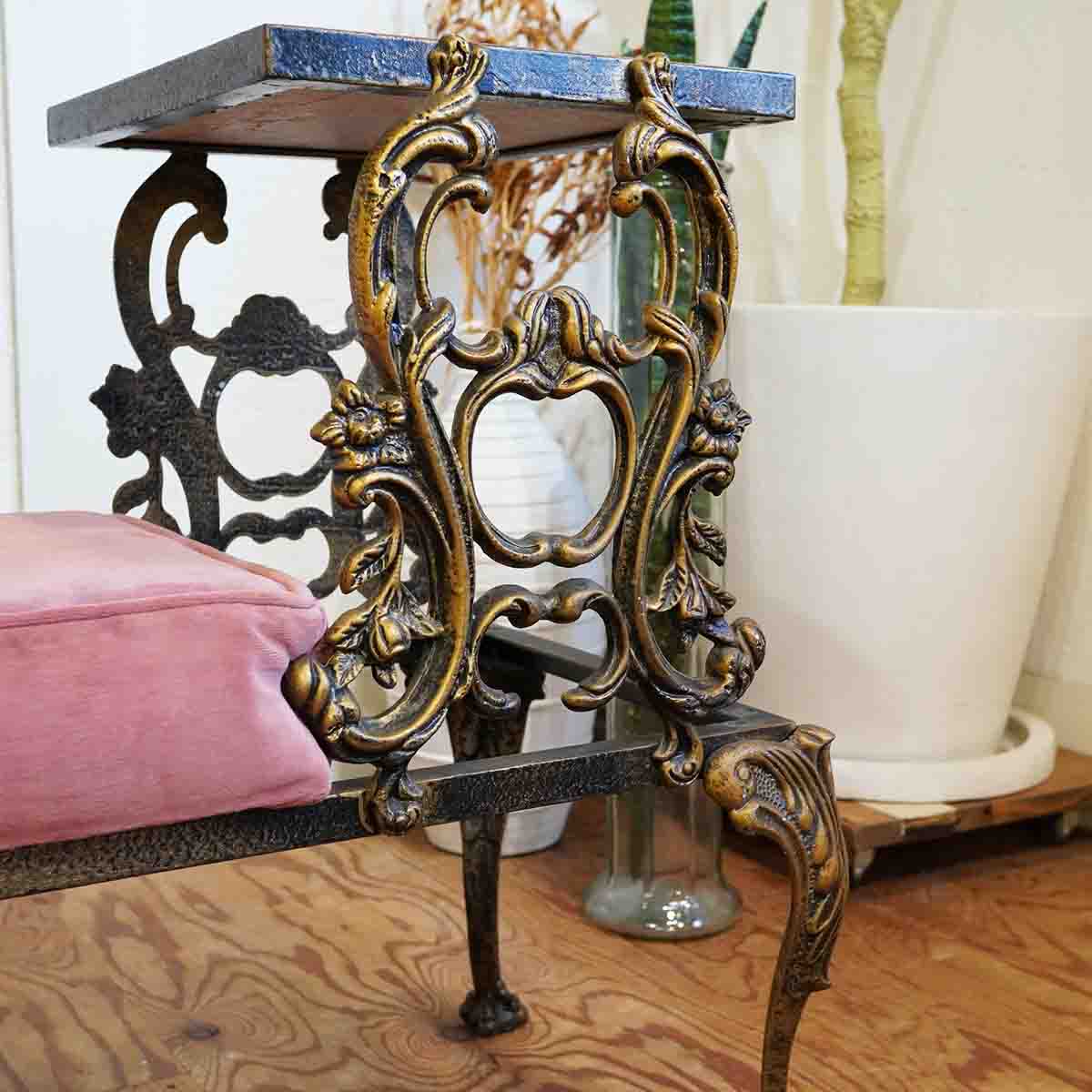 クラシカル テレフォンチェア 大理石 真鍮 中古