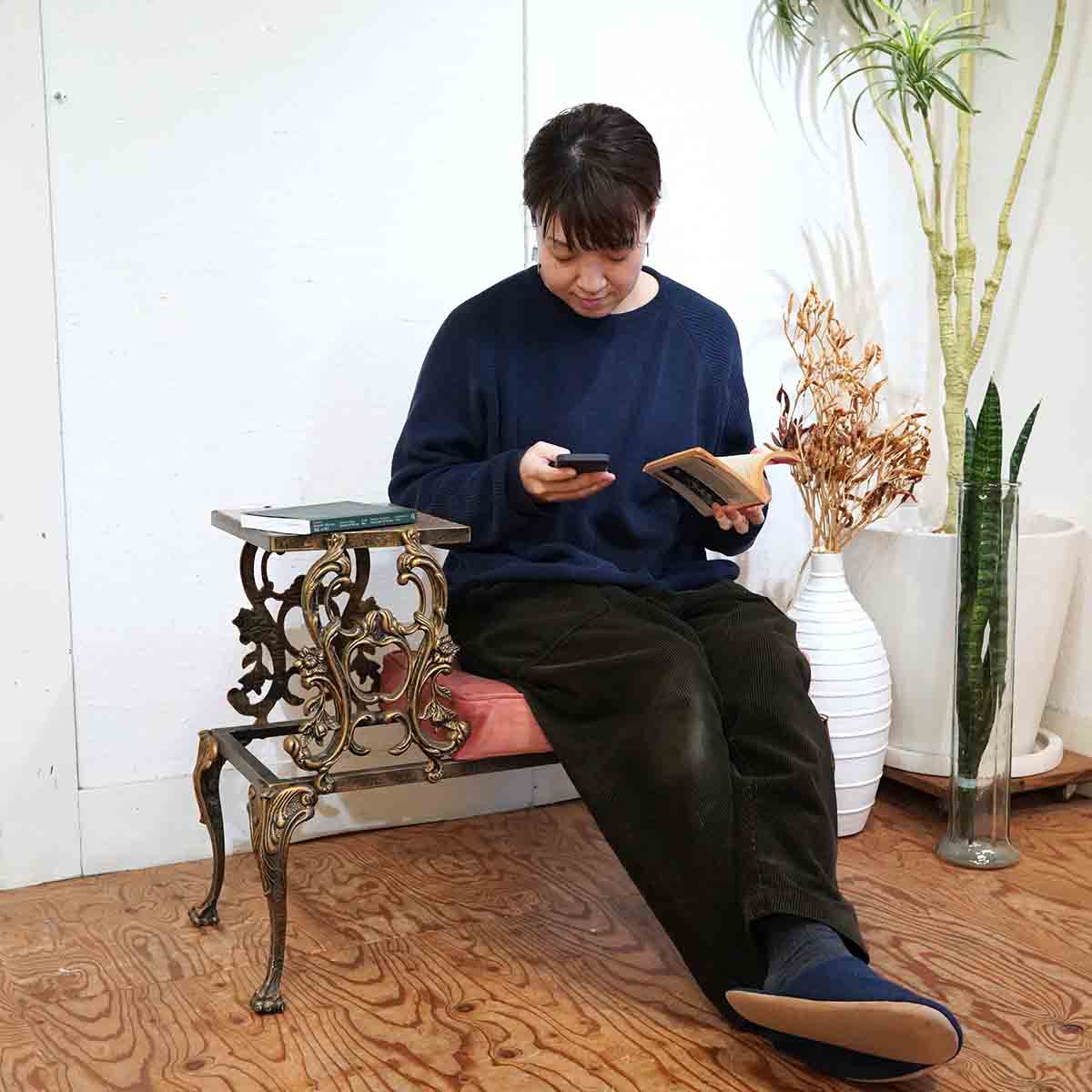 クラシカル テレフォンチェア 大理石 真鍮 中古