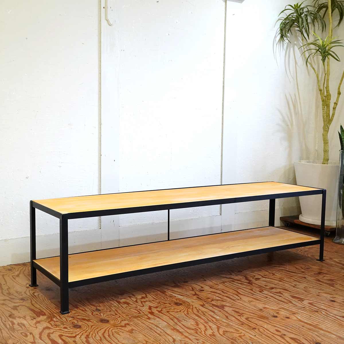 リデザインファニチャー テレビボード オープンラック アイアンフレーム 中古