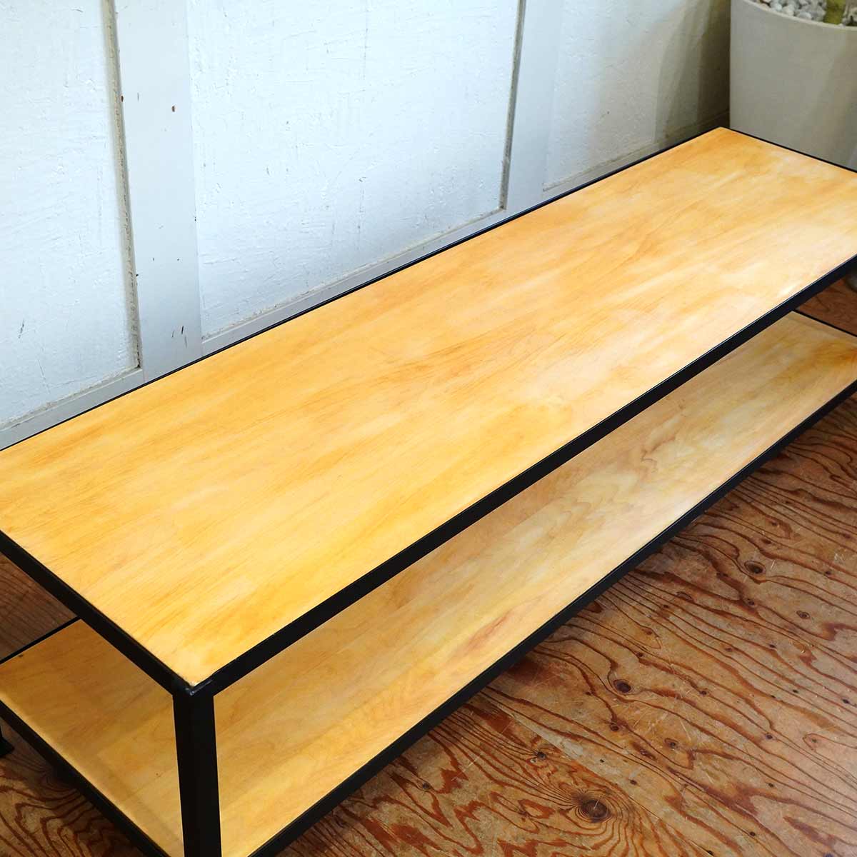 リデザインファニチャー テレビボード オープンラック アイアンフレーム 中古