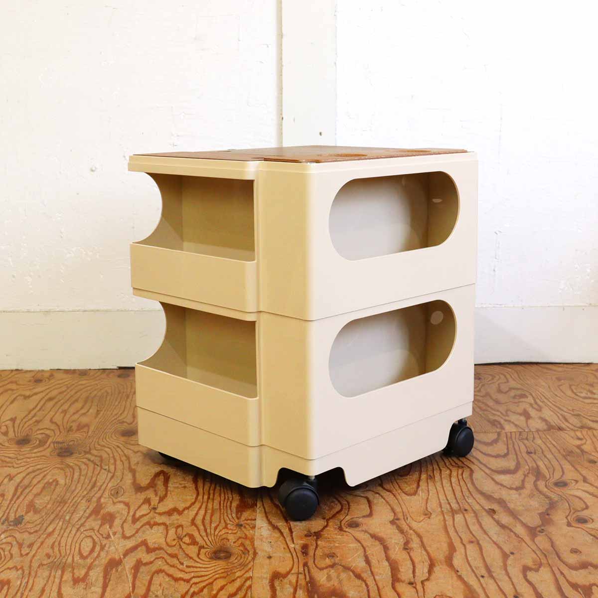 B-LINE ボビーワゴン 2段2トレイ ベージュ 日本限定カラー オプション付き ジョエ・コロンボ 中古