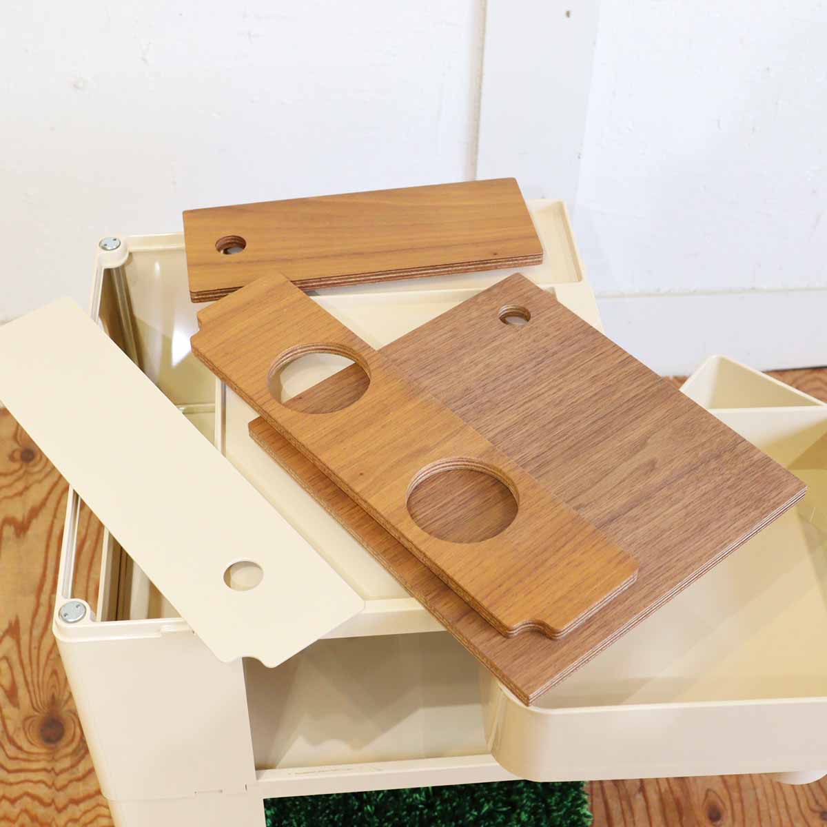 B-LINE ボビーワゴン 2段2トレイ ベージュ 日本限定カラー オプション付き ジョエ・コロンボ 中古