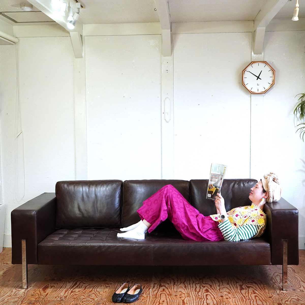 リッツウェル / Ritzwell アヴェニュー ソファ 3人掛け 幅220 本革 2414  展示品