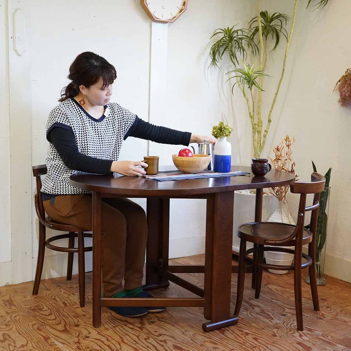 秋田木工 バタフライテーブル T-541 ダイニングテーブル 中古