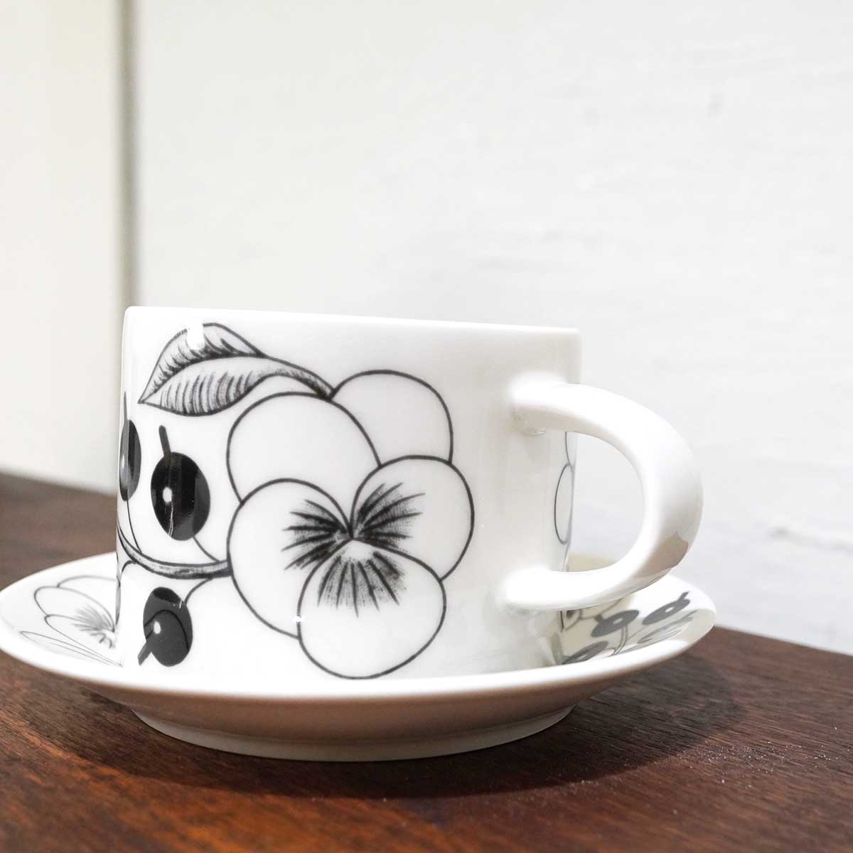 アラビア / ARABIA パラティッシ ティーカップ&ソーサー ブラック 【1】 中古