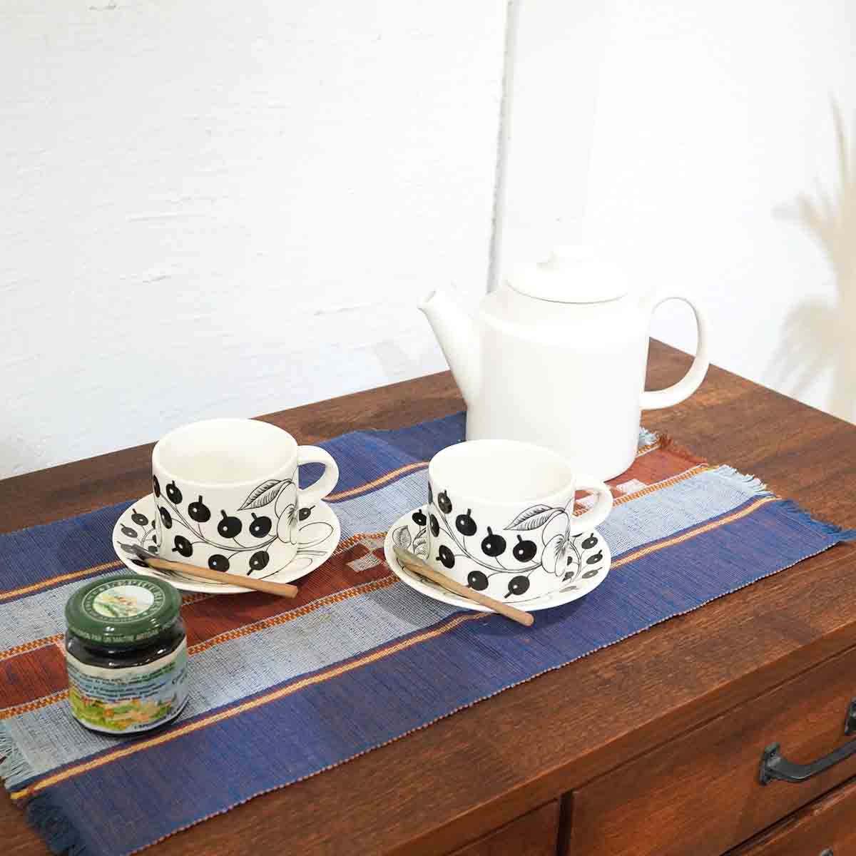 アラビア / ARABIA パラティッシ ティーカップ&ソーサー ブラック 【1】 中古