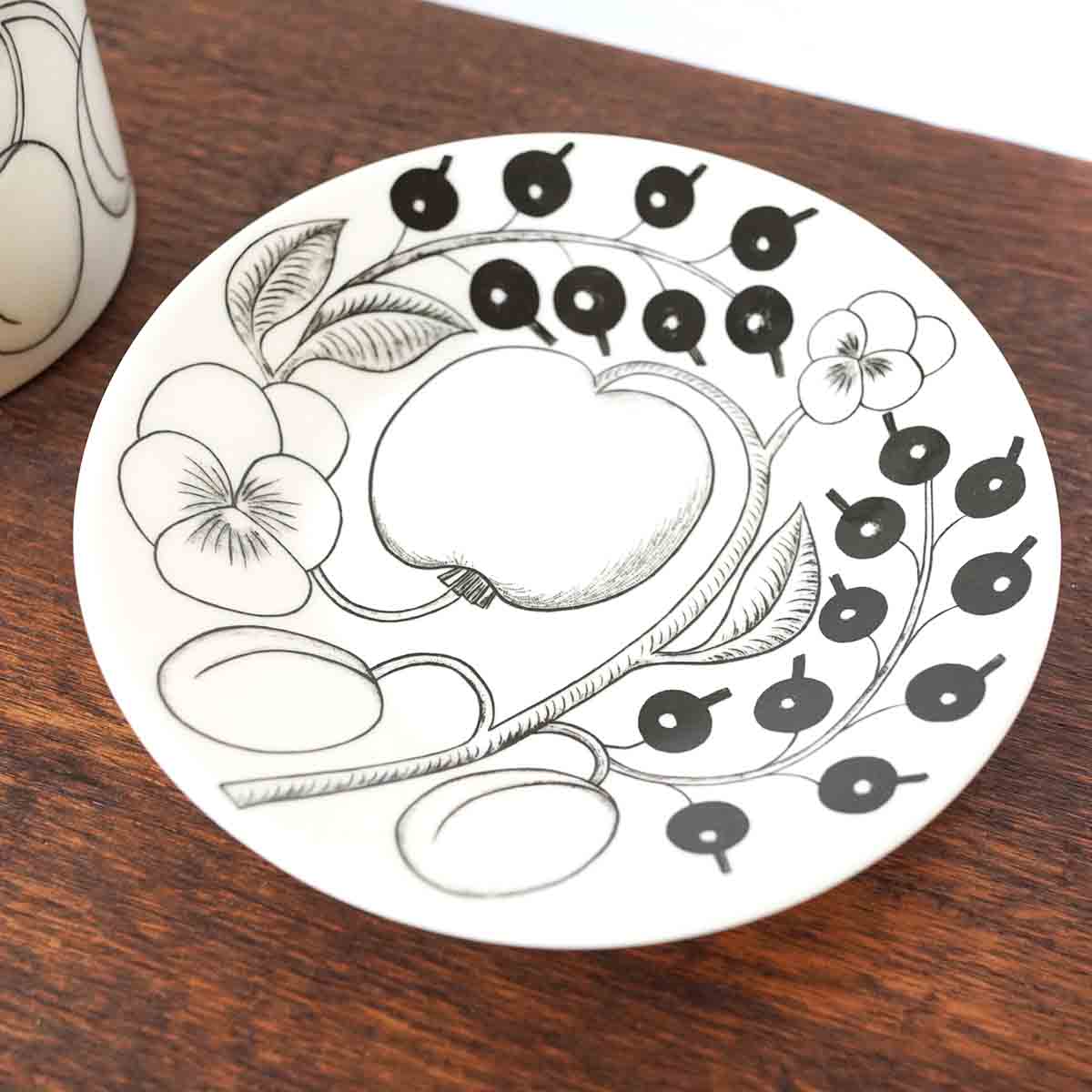 アラビア / ARABIA パラティッシ ティーカップ&ソーサー ブラック 【2】 中古