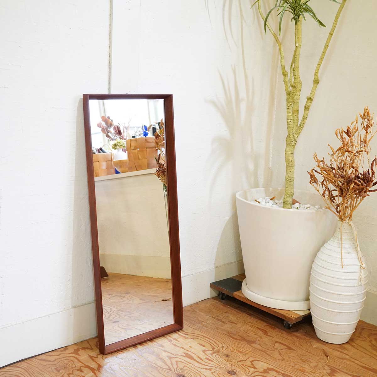 ウォールミラー 鏡 チーク材 デンマーク製 ヴィンテージ