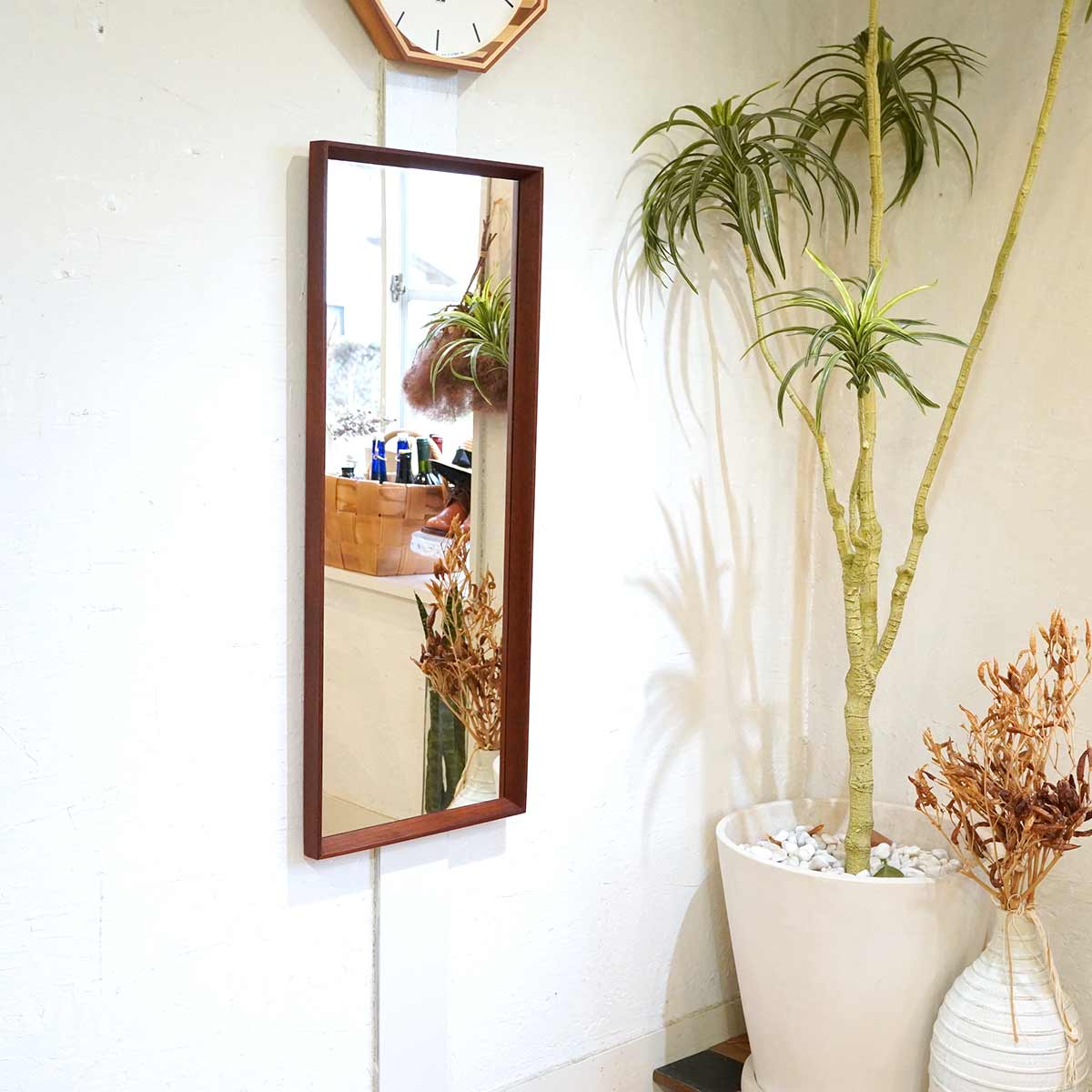 ウォールミラー 鏡 チーク材 デンマーク製 ヴィンテージ