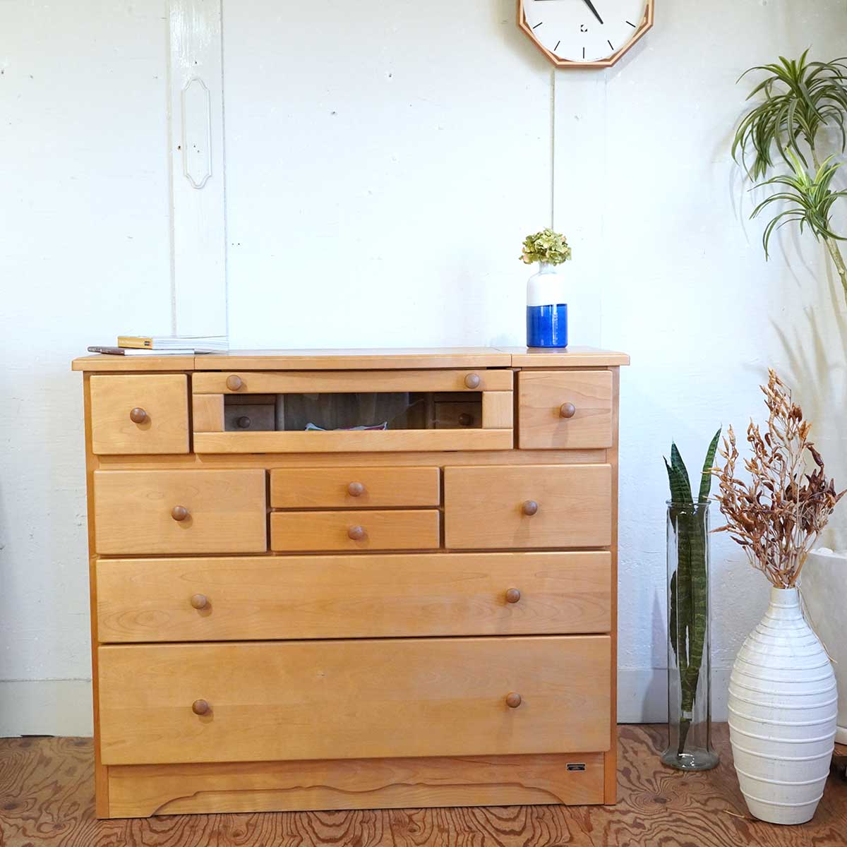 シャルドネ / CHARDONNAY ミラーチェスト ドレッサー 桜材 中古