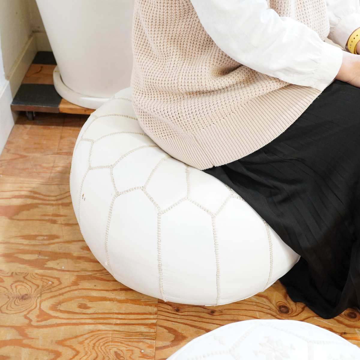ファティマ モロッコ / Fatima Morocco スタンダード プフL ホワイト スツール 中古