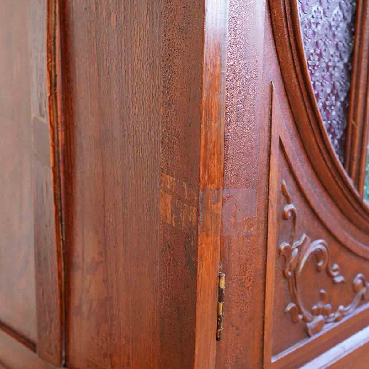 アンティーク キャビネット 色ガラス 収納