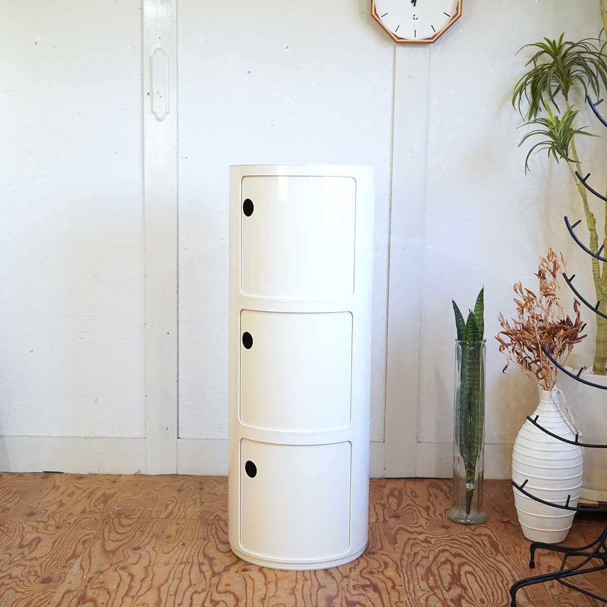カルテル / Kartell コンポ二ビリ ラウンドエレメント 3段 ホワイト イタリア製 中古