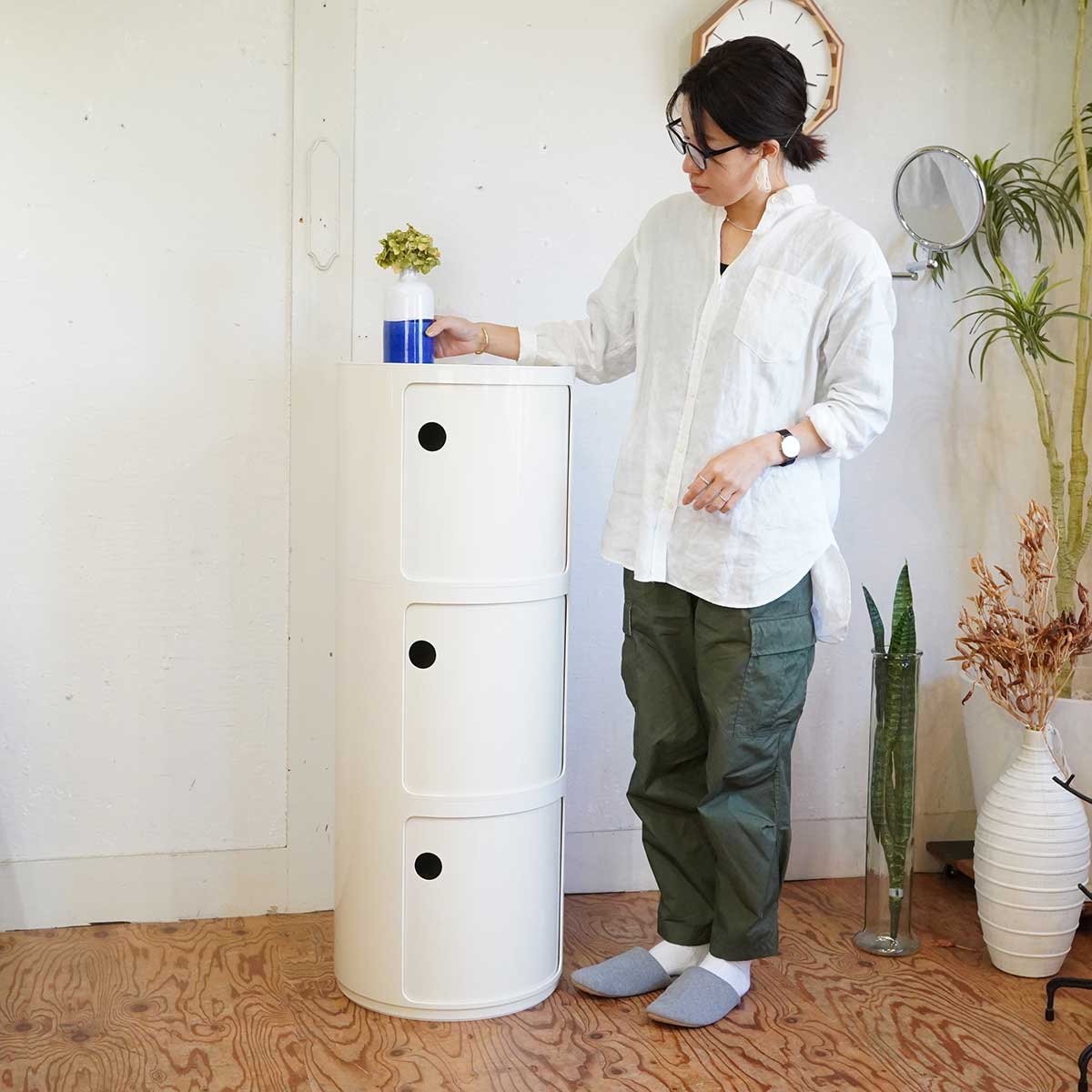 カルテル / Kartell コンポ二ビリ ラウンドエレメント 3段 ホワイト 