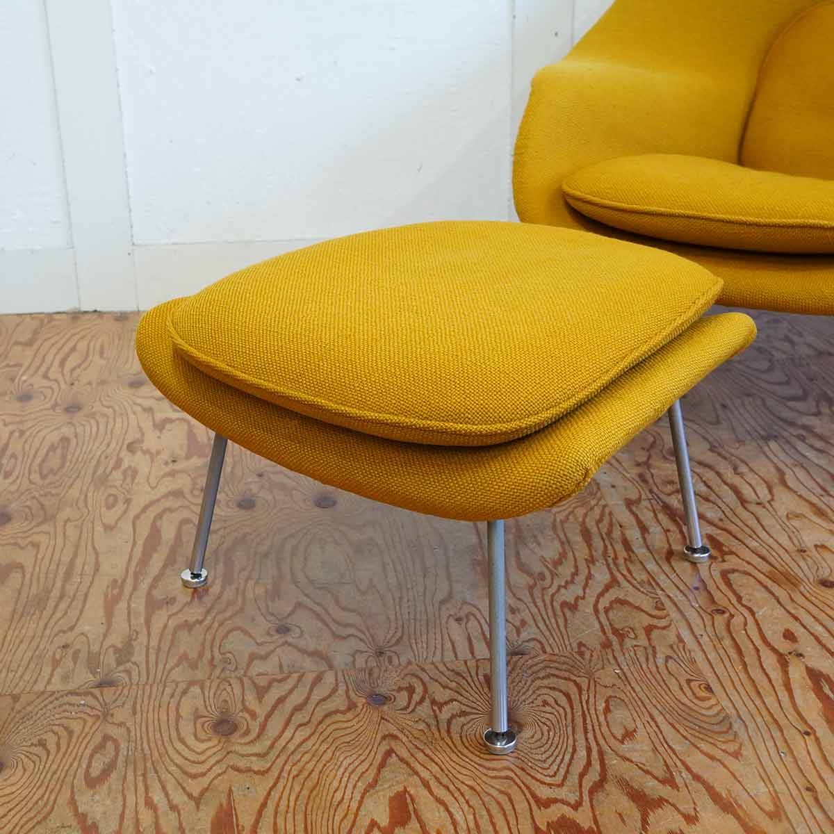 ノール / Knoll ノル ウームチェア オットマンセット エーロ・サーリネン ラウンジチェア イエロー ヴィンテージ