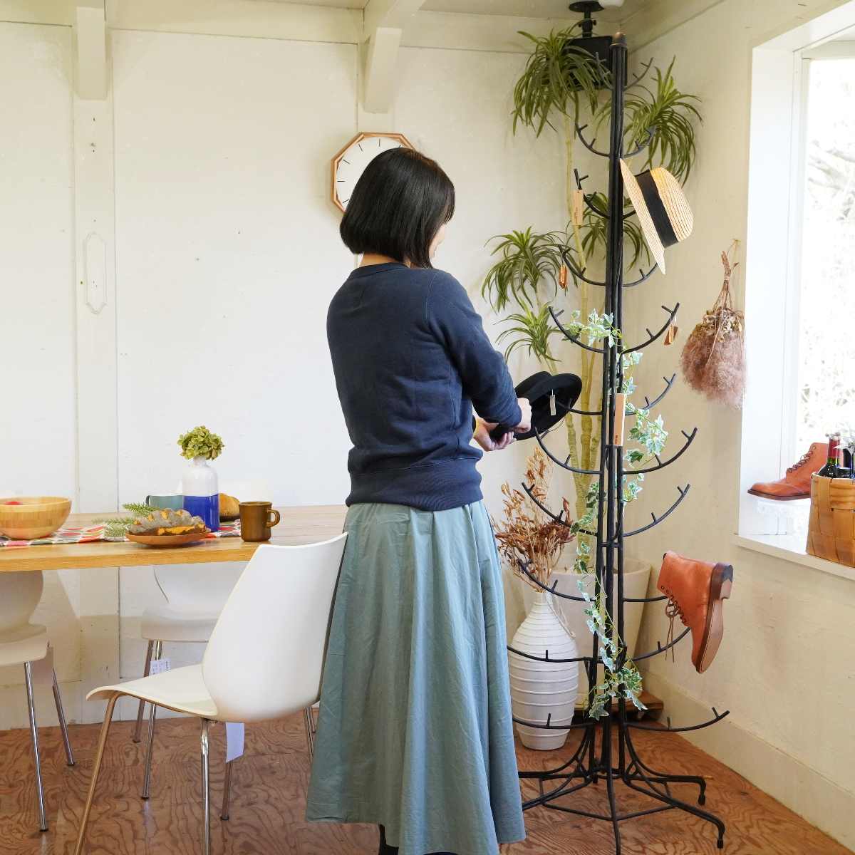 AMi TiE Casa Biancoアイアンポールハンガー 帽子かけ ディスプレイ什器 ヴィンテージ