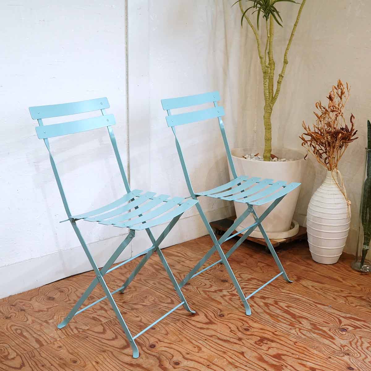 フェルモブ / Fermob ビストロメタルチェア ターコイズ ガーデンチェア 中古
