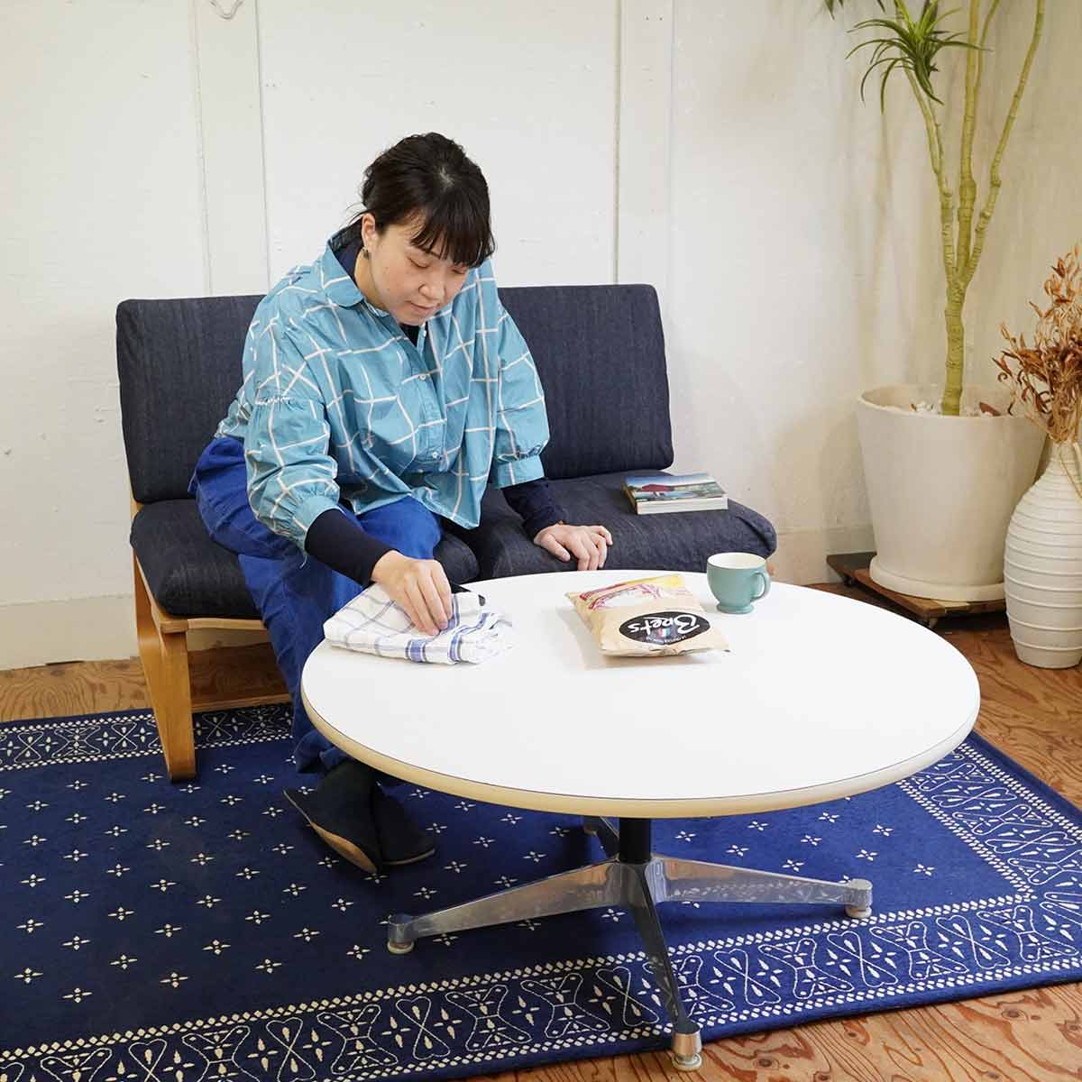 ハーマンミラー / Herman Miller コントラクトベース ラウンドテーブル ロータイプ イームズ 中古