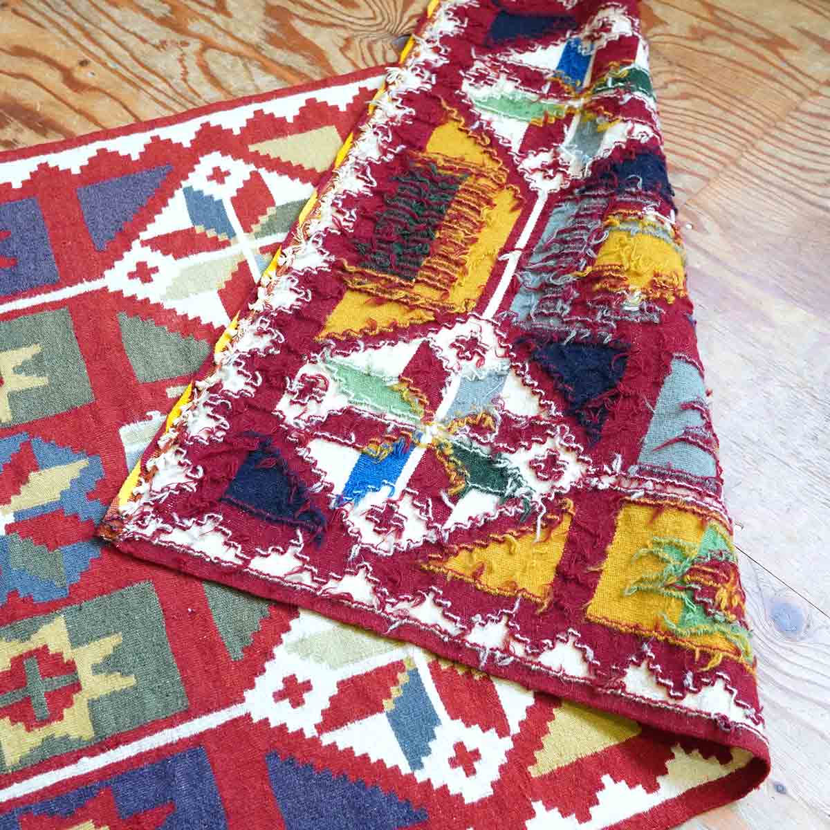 キリム ラグ アクセントラグ 薄手 北欧 ヴィンテージ