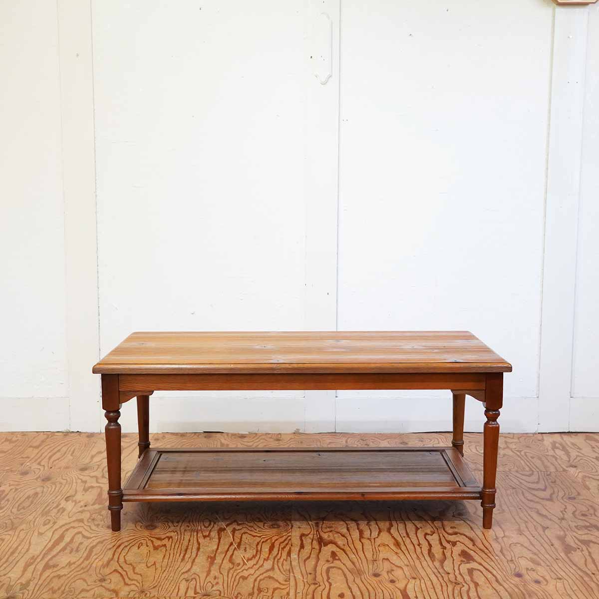 パイン材 ローテーブル リビングテーブル クラシカル 中古