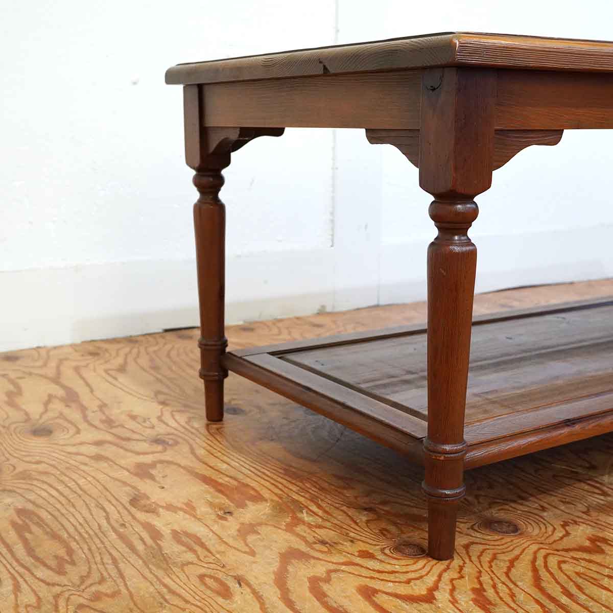 パイン材 ローテーブル リビングテーブル クラシカル 中古