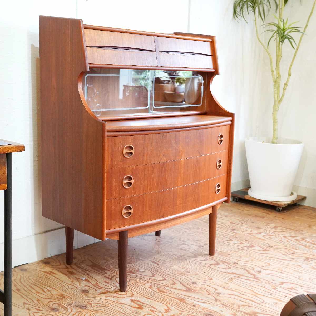 北欧ヴィンテージ ライティングチェスト デスク チーク材
