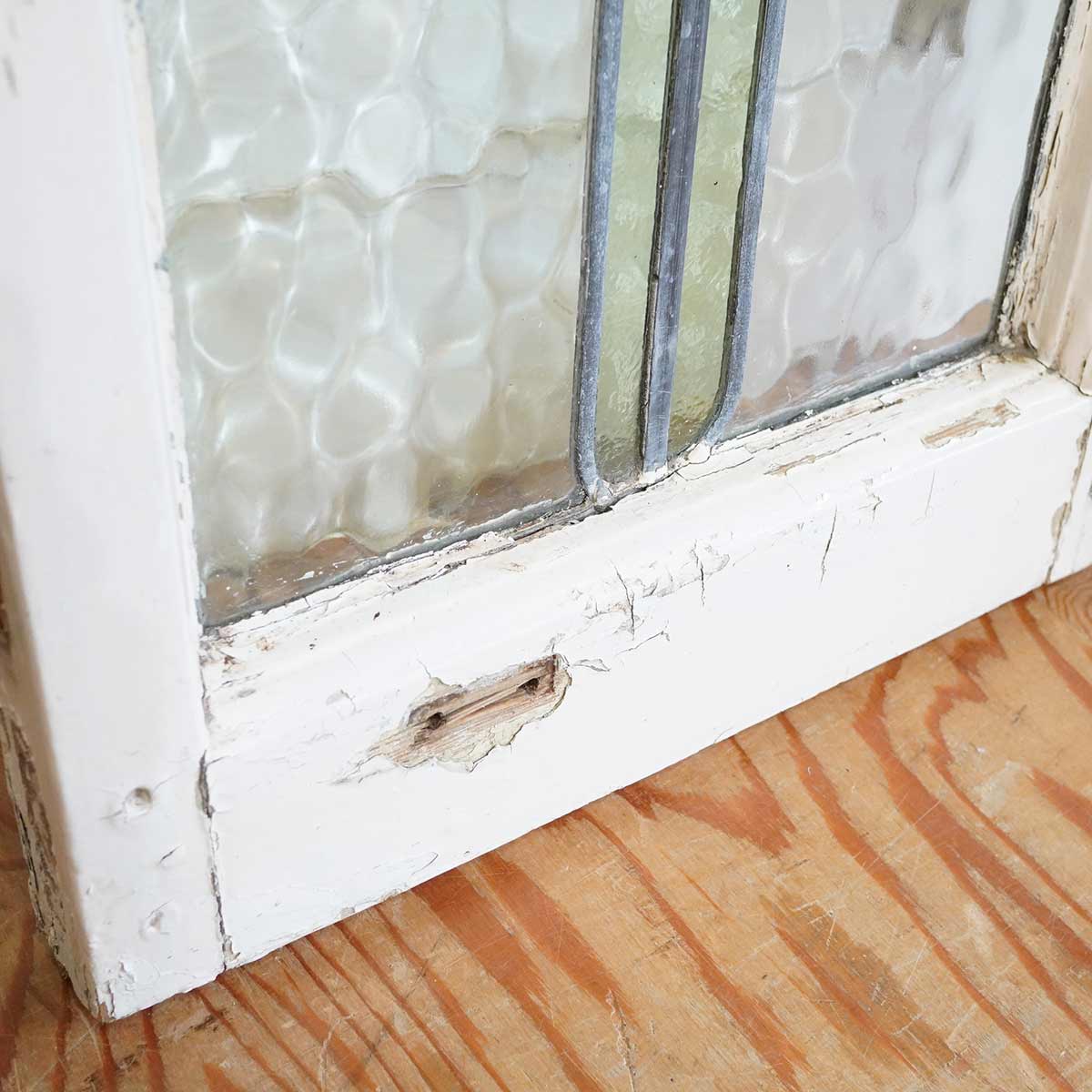 ステンドグラス 窓 木枠 ディスプレイ【大】英国アンティーク