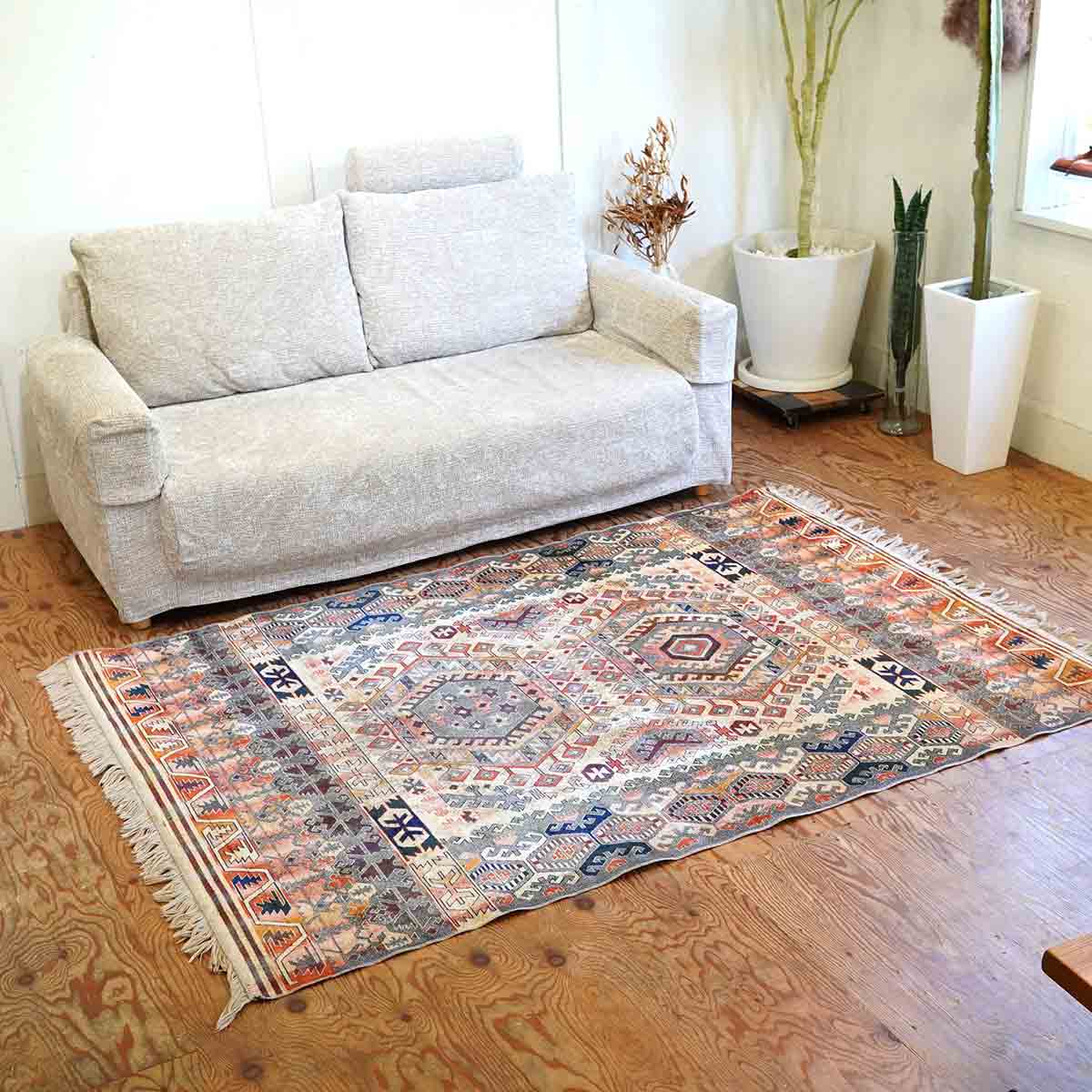 ラグ  敷物 大 エスニック ラグマット 中古