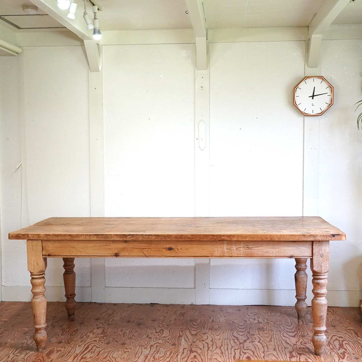英国アンティーク オールドパイン材 ダイニングテーブル 作業台 中古