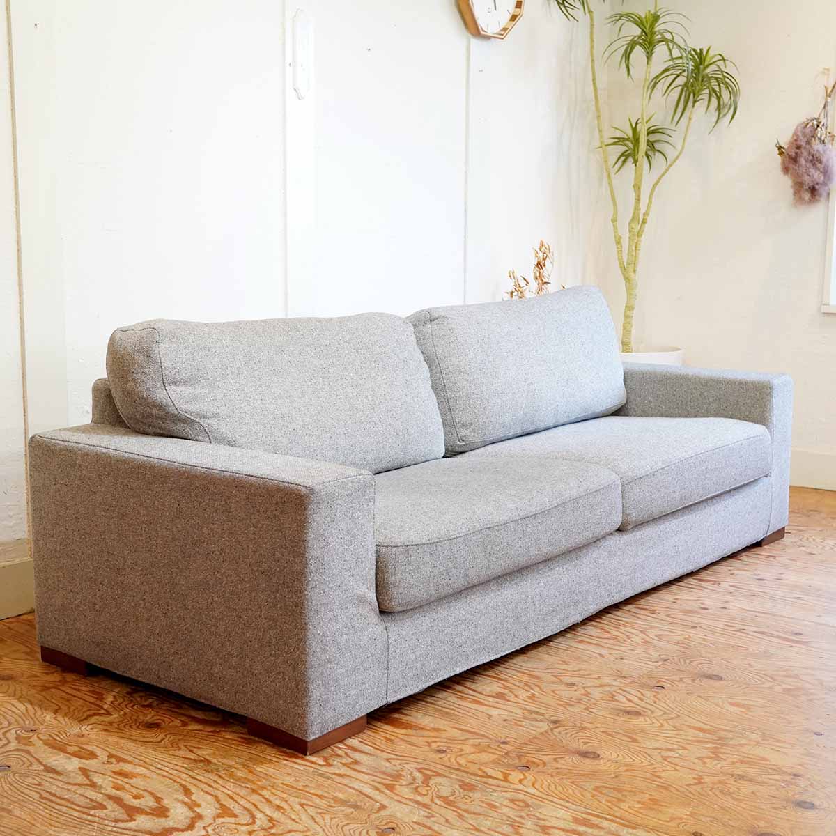 心石工芸 / KOKOROISHI リポーズ / RIPOSE 3PWソファ ワイドトリプルソファ カバーリング  クッション付 中古 <i>動画あり</i>