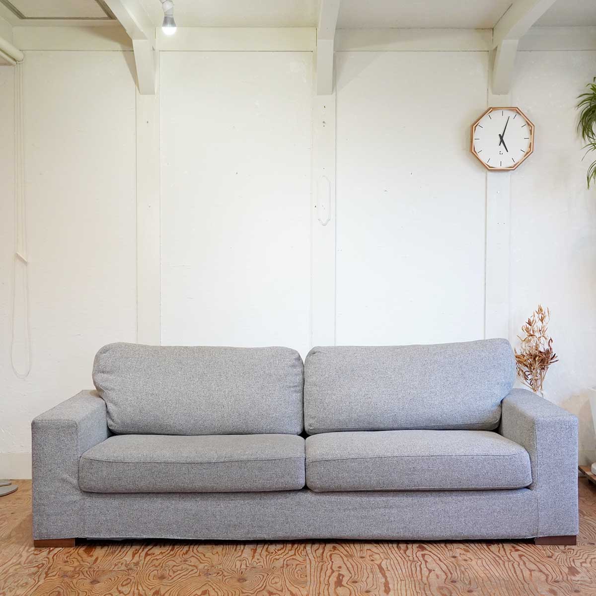 心石工芸 / KOKOROISHI リポーズ / RIPOSE 3PWソファ ワイドトリプルソファ カバーリング クッション付 中古 <i>動画あり</i>