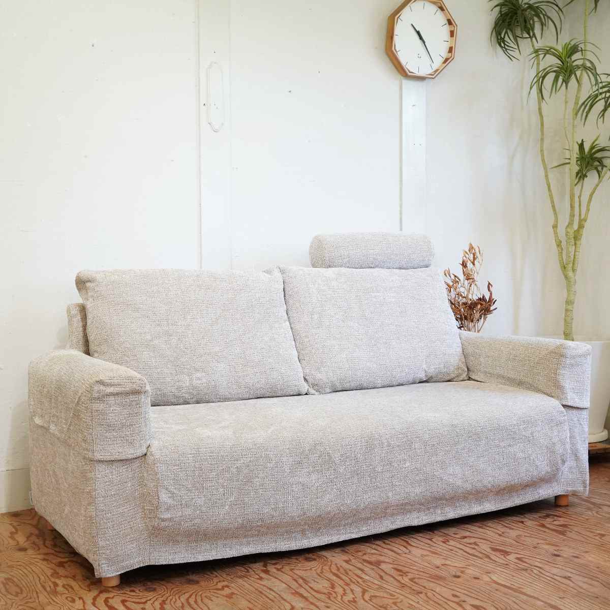 フランネルソファ / FLANNEL SOFA ショコラ 2.5Pソファ 替えカバー付 中古