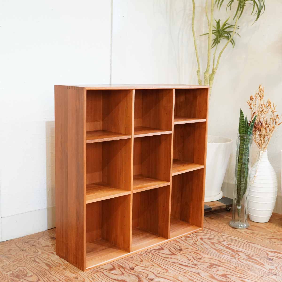 クロロス / CHLOROS チーク無垢材 スモールブックシェルフ 3×3 中古