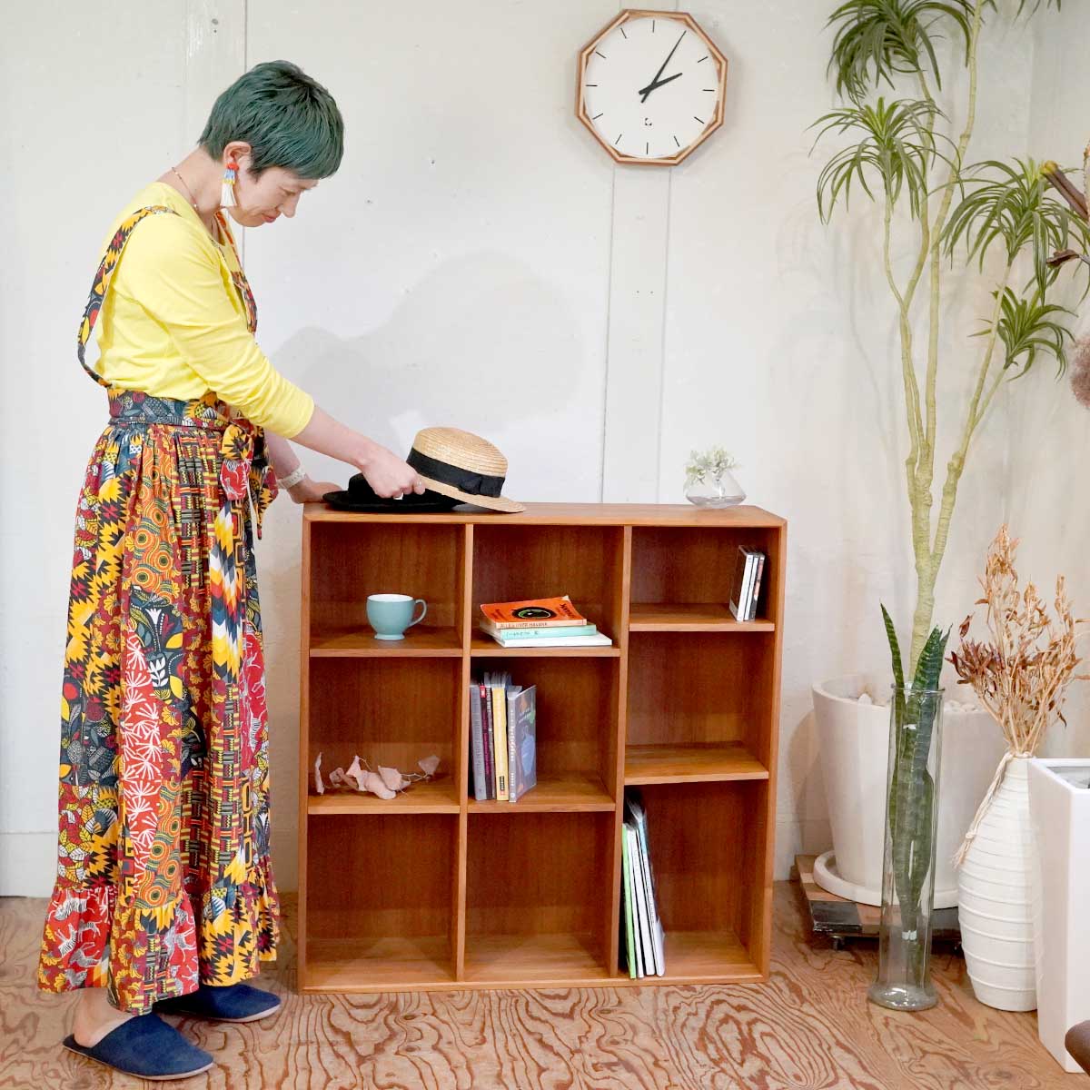 クロロス / CHLOROS チーク無垢材 スモールブックシェルフ 3×3 中古