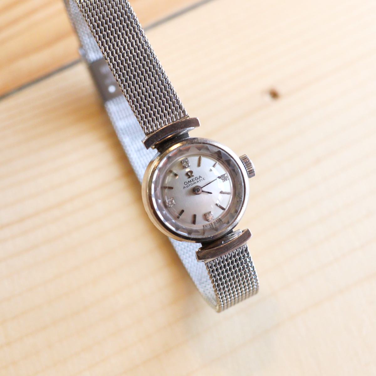 オメガ / OMEGA レディース時計【41】カットガラス 4Pダイヤ アンティーク腕時計 中古