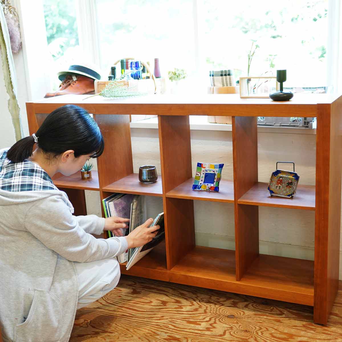 オープンラック オープンシェルフ チェリー材 中古