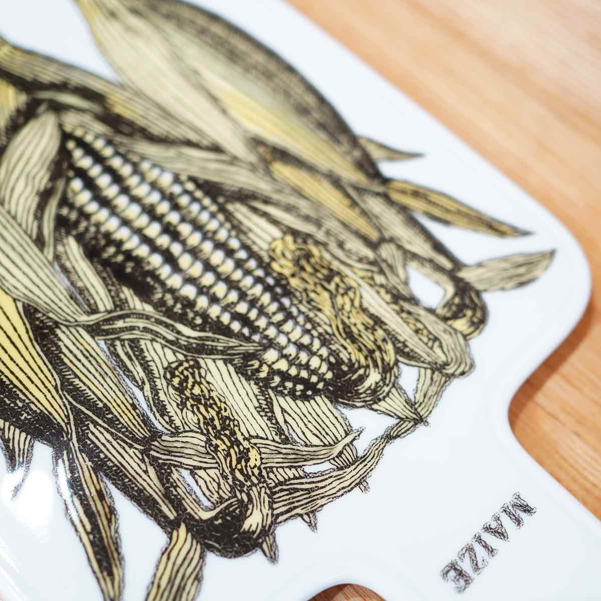 白山陶器 サービングトレイ チーズボード カッティングボード パンプレート とうもろこし 陶器 廃盤 【2】 中古