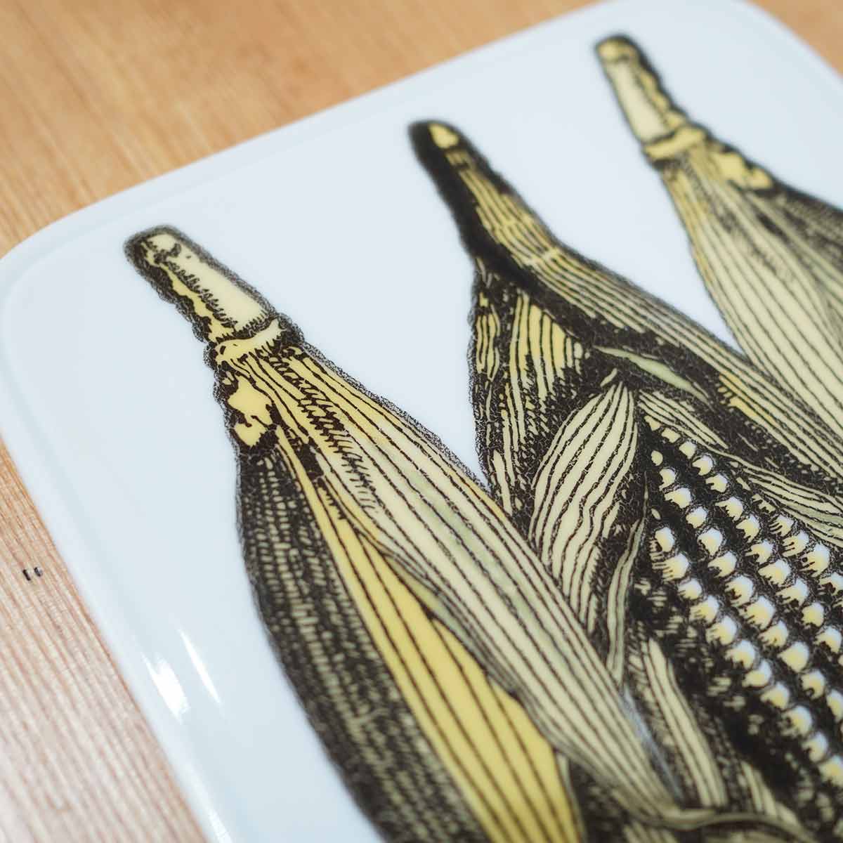 白山陶器 サービングトレイ チーズボード カッティングボード パンプレート とうもろこし 陶器 廃盤 【2】 中古