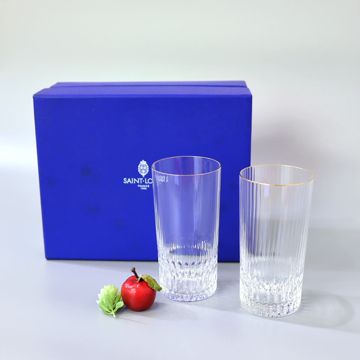 サン・ルイ / Saint-Louis ハイボール タンブラー ペア 2点セット クリスタルガラス エルメス取り扱い 未使用品