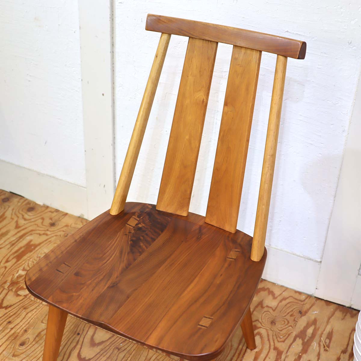 シラカワ ダイニングチェア 飛騨家具 ハイバックチェア ウォールナット 【2】 中古
