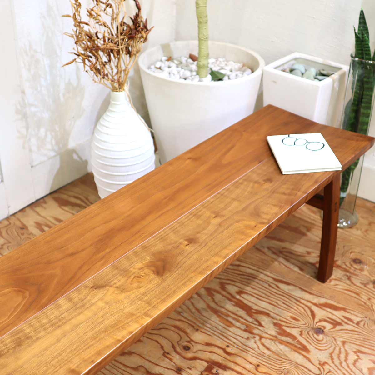 シラカワ ダイニングベンチ 飛騨家具 ブラックウォールナット SB-BW115 無垢材 中古